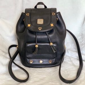Authentic MCM Backpack in black leather